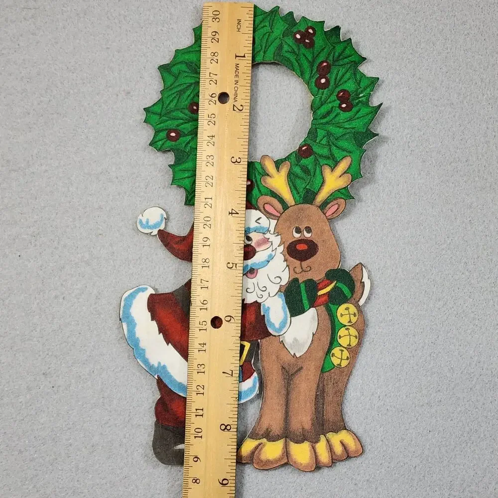 Christmas Patch Appliques Gingerbread Men x2 Santa & Reindeer 3pcs Embellishment